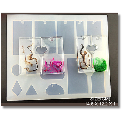 13 Cavity Pendant & Keychain Mould (Heart)