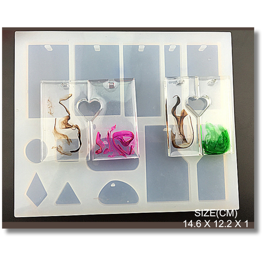 13 Cavity Pendant & Keychain Mould (Heart)