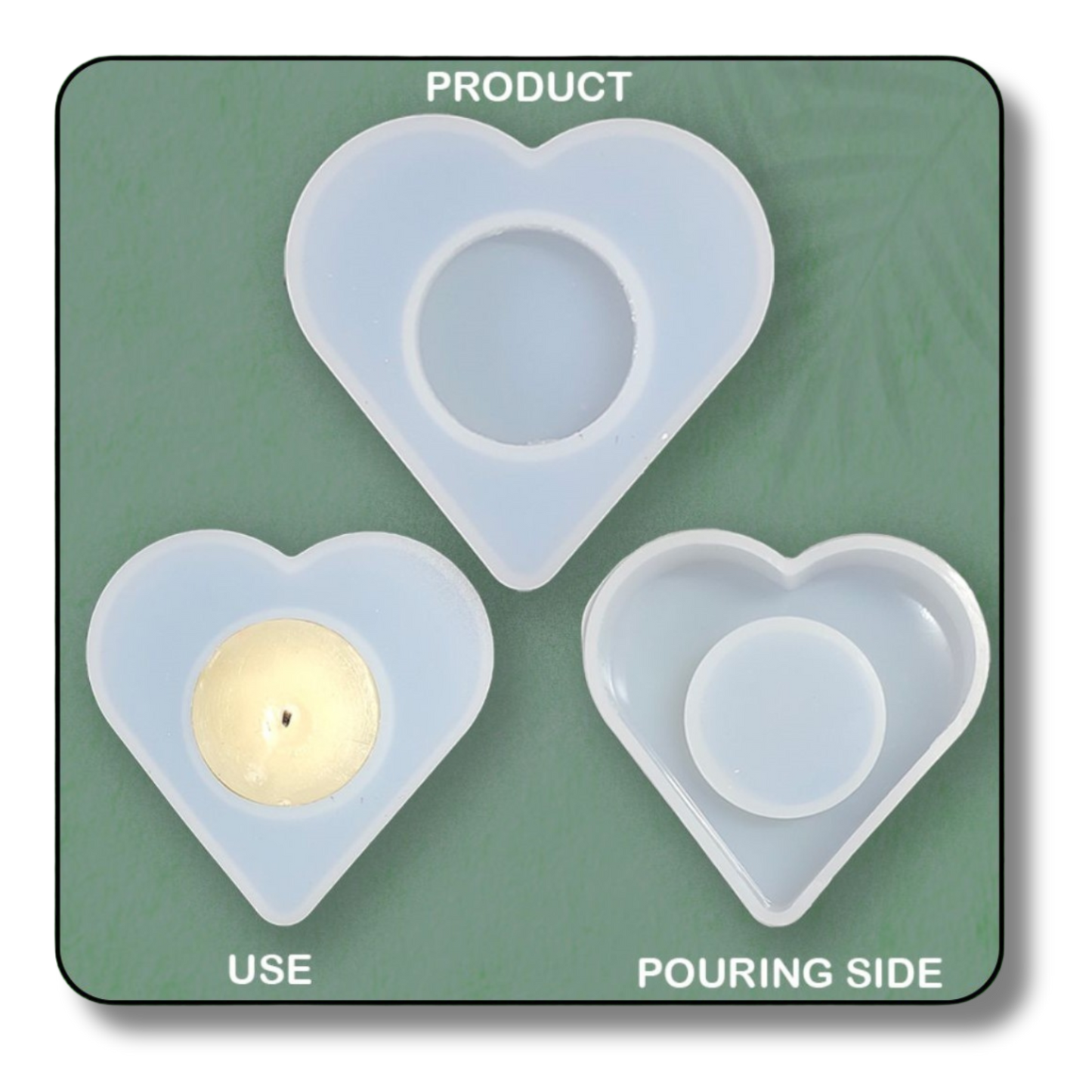 Heart Tea Light Candle Holder Mould