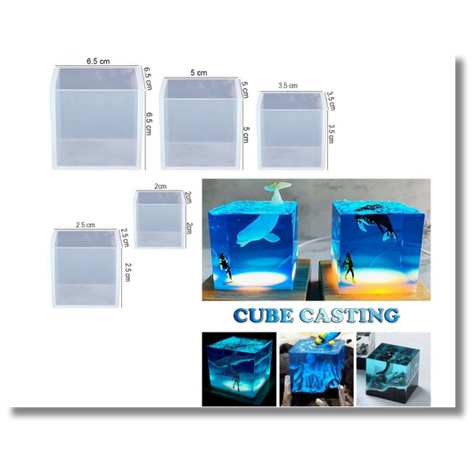 5 Pcs Cube Casting & Paper Weight Mould