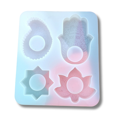 4 Cavity Mandala Tea Light Candle Holder Mould