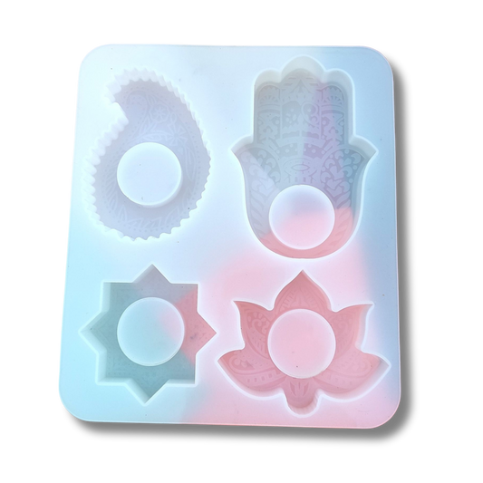 4 Cavity Mandala Tea Light Candle Holder Mould