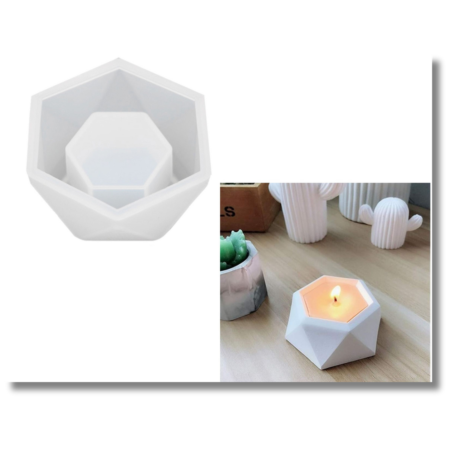 6-Corner Flower Pot & Tea Light Candle Holder Mould