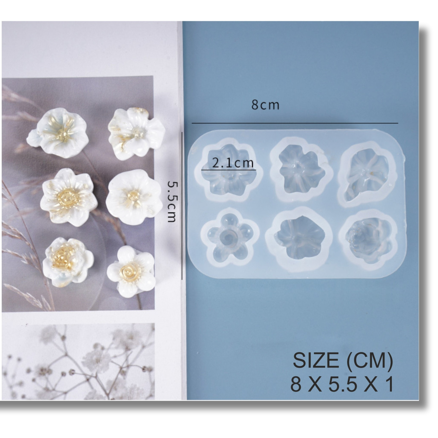 6 In 1 3D Flower Mould