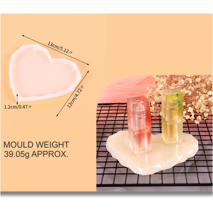 5" Diamond Cut Heart Coaster Mould