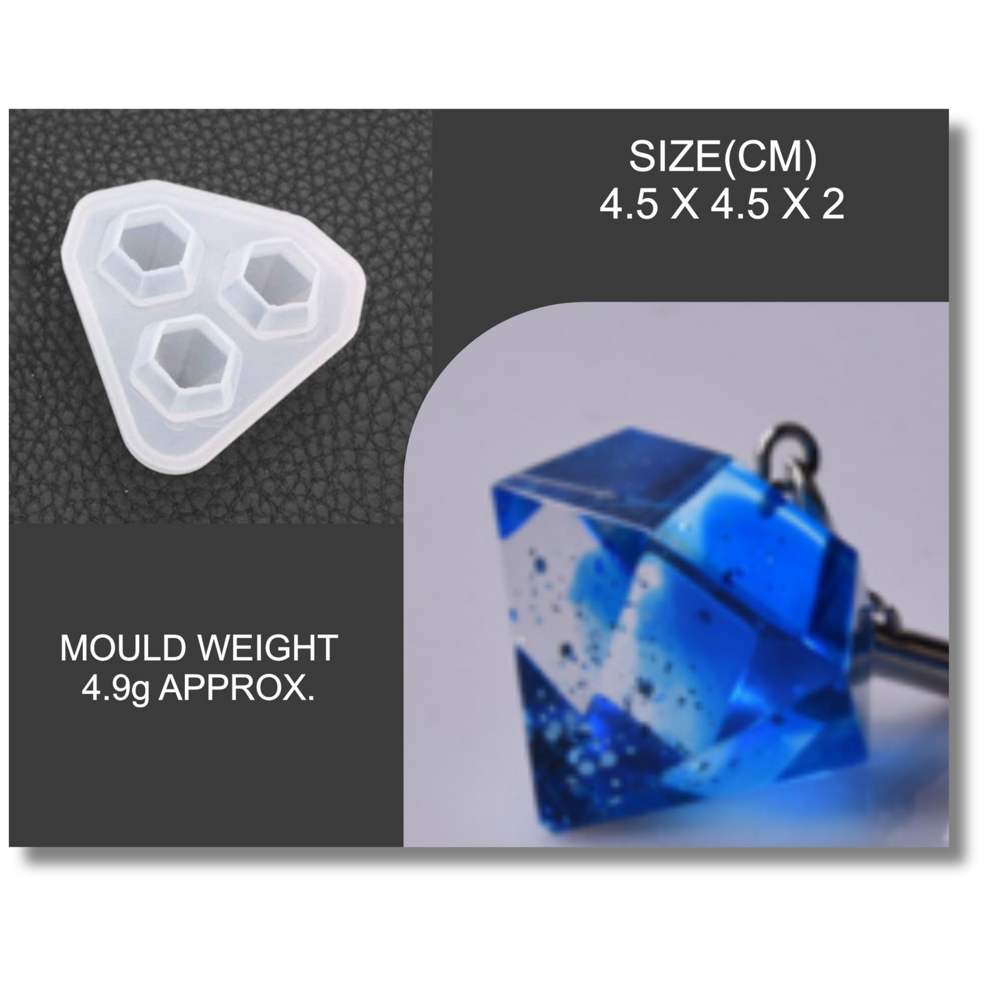 Small 3 Cavity Diamond Mould