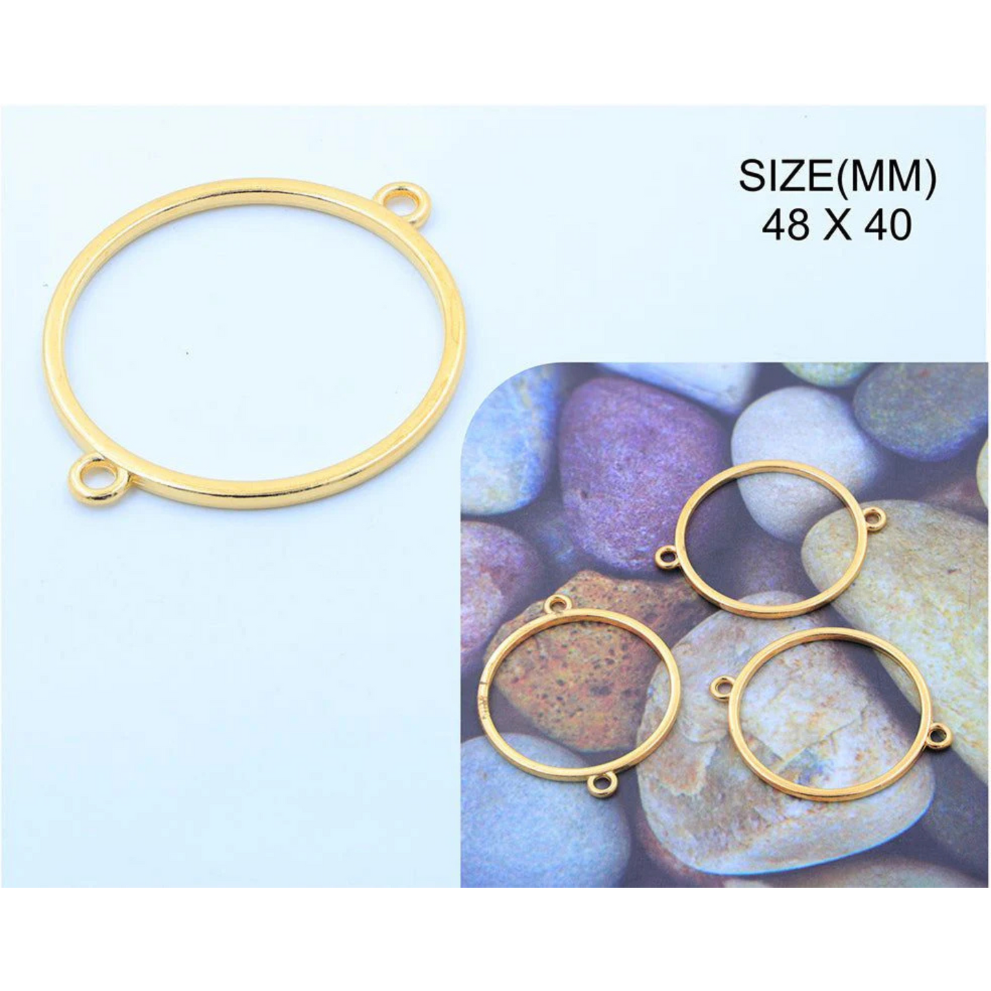 Gold Round Rakhi & Bracelet Bezel 5 Pcs